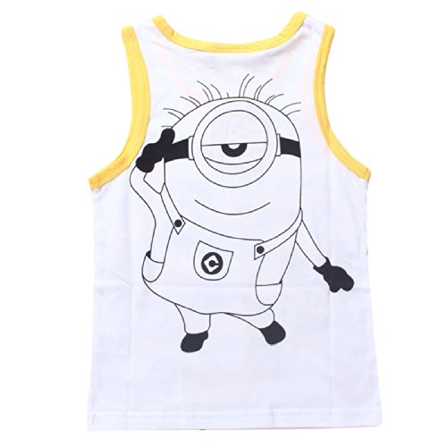 LaLaMa Baby Boys Girls Cartoon Little Yellow Man All-match Tank Tops 8-9Y