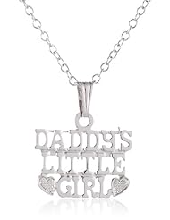Sterling Silver Childrens Daddys Little Girl Pendant Necklace , 15"