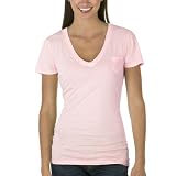 V-Neck Vintage Pocket Tee - Pink
