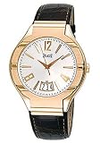 Piaget Polo Mens' Watch Automatic 18K Rose Gold Silver Dial on Brown Leather Strap GOA31149