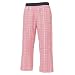Pink and black tartan plaid check flannel cotton pants for lounging, sleep, sports. Unisex relaxed fit, available in 3 Youth sizes, exposed elastic waist