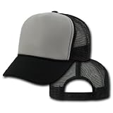 Two Tone Black Grey Mesh Trucker Hat Cap Snap Back Hats