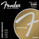 Fender Accesories 073-9120-406 Nylon Bass Guitar Strings, Light
