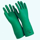 Ansell Dura-Touch 34-175 Vinyl Glove, Chemical Resistant, Powder Free, Rolled Beaded Cuff, 9