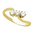 14K Yellow Gold Diamond Three-Stone Ring - 0.45 Ct.
