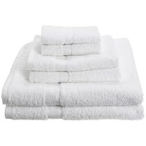 Pinzon Basics/Pike Street 100-Percent Egyptian Cotton 725-Gram 6-Piece Towel Set, White
