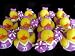 One Dozen (12) Purple & White Rubber Ducky CHEERLEADING Cheer Cheerleader Party Favors