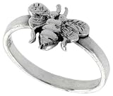 Sterling Silver Polished Bee Ring