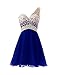 Dresstells® Short Homecoming Dress Beadings One Shoulder Prom Evening Dress