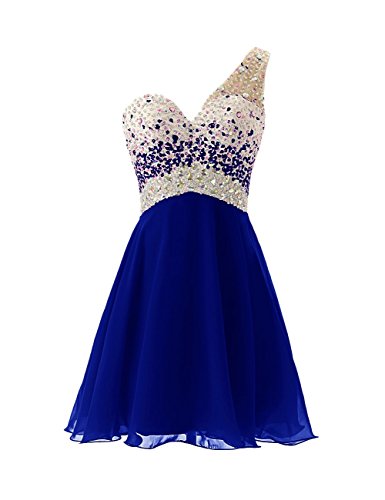 Dresstells® Short Homecoming Dress Beadings One Shoulder Prom Evening Dress