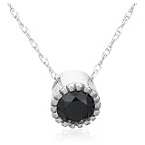 10k Choice of White or Yellow Gold Black Diamond Solitaire Pendant (1/2 cttw)