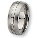 Brushed and Polished Grooved Titanium Ring (8.0 mm) - Sizes 6-13