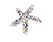 5 Starfish Silver Rhinestones Nail Art Decorations Crystals Jewels Gems By VAGA®