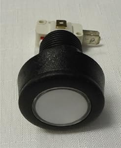 Small Round Arcade Low Profile Pushbutton - White 77-0004-21