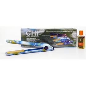 CHI Save Our Earth 1 inch Ceramic Infrared Tourmaline Hairstyling Iron with Free Chi Organic Silk Oil 2oz (Chi Earth Collection by Farouk) Model# PM7456