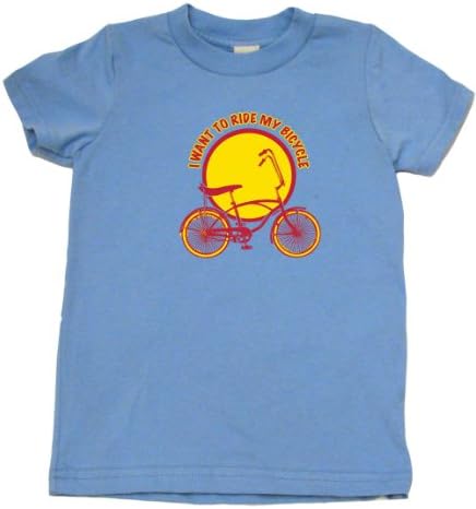 I Want To Ride My Bicycle on Short Sleeve Unisex Toddler Fine Jersey T-shirt, 4T, Light Blue