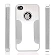 Premium Chrome Aluminum Skin Hard Back Case Cover for Apple iPhone 4 4G 4S Silver