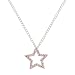 Girls' Sterling Silver Pink Cubic Zirconium Star Pendant Necklace