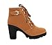 King Ma Womens Fashion Chunky High Heel Lace-up Thick Ankle Female Boots
