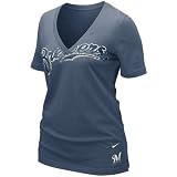 Nike Milwaukee Brewers Ladies Navy Blue My Team V-Neck T-shirt