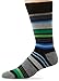 K. Bell Socks Men's Random Stripe, Black, 10-13