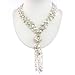 EXP Handmade Howlite Lariat Necklace With Etched Silver Accent Bead