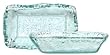 Clear Recycled Spanish Textured Glass Small Rectangle Bowl 8.5" x 5" x 2" Set / 2