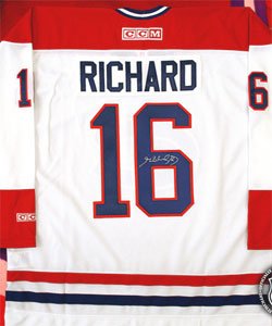 Henri Richard Signed Montreal Canadiens White CCM Replica Jersey