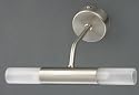 Wandlampe Spiegelleuchte Edelstahl finish und satiniertes Glas