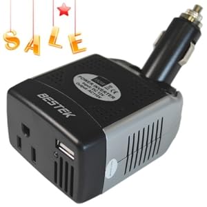 BESTEK 150W DC to AC Power Inverter Car Swivel Plug Converter 12V-110V MRI1511C-19