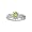 10K White Gold 0.01 ct. Diamond and 6 x 4 MM Oval Shaped Peridot Ring