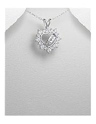 Heart CZ Pendant Necklace In 92.5 Sterling Silver