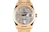 Rolex Mens Yellow Gold President White Mother Of Pearl Dial Fluted Bezel