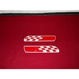FIAT 2012 500 Front Fender Emblems Red W Checkers NEW by FIAT