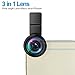 OldShark S3 HD 180 Degree Fish Eye Lens+0.35X Super Wide Angle Lens+15X Macro Lens Cellphone Lens Clip On Camera Lens Kits for iOS Android Smartphones