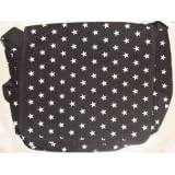 Outer Rebel Fashion Handbags- Messenger Bag, Black with Small White Stars