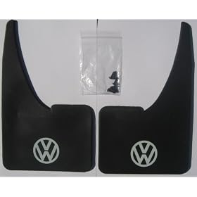 1 Pair VW Car Mudflaps - Vw White Logo -Golf-Passat-Jetta-Polo-Vento