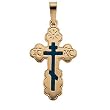 14K Yellow Gold Orthodox (St. Olga Cross) Pendant Cross Pendant - 32.00x21.00mm