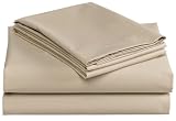 Rainbow Linens 250-Thread-Count Waterbed Queen Sheet Set, Taupe
