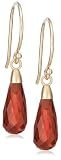 14k Yellow Gold Garnet Briolette Drop Earring