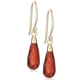 14k Yellow Gold Garnet Briolette Drop Earring by Amazon.com Collection