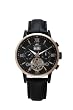 ADEE KAYE ROSE GOLD AND IP BLACK AUTOMATIC BIG DATE W/ OPEN HEART WATCH