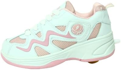 Air Shoes White/Pink Faux Leather Roller Sneakers (Little Kid/Big Kid) (283) 6 M US Big Kid