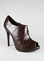 Peep Toe Faux Eel Skin Bootie