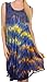 Sakkas Nora Sleeveless Embroidered Short Tie Dye Caftan Dress/Cover Up
