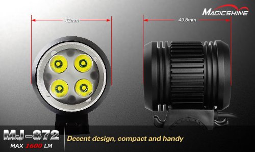 Magicshine MJ-872 1600 Lumen Rechargeable LED Front Bike Light - Super Bright