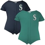 Majestic Seattle Mariners Newborn 2-Pack Creeper Set (6-9 Months)