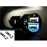 Evogue Usbcc-compx2: Superior Power Delivery Dual Car Charger Compatible with Charging Tablets and Htc Desire Hd - Htc Inspire - Droid Pro - Droid Incredible - Amazon Kindle - Epic 4g - Blackberry Tour , & Mobile + GPS Devices