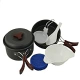 Outdoor Mess Kit, 2 Person, Lightweight Anodized Aluminum Mess Kit