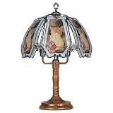 23.5"h Glass Guardian Angel Theme Dark Oak Base Touch Lamp